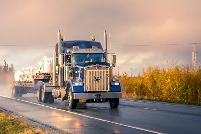 A big rig truck on the road